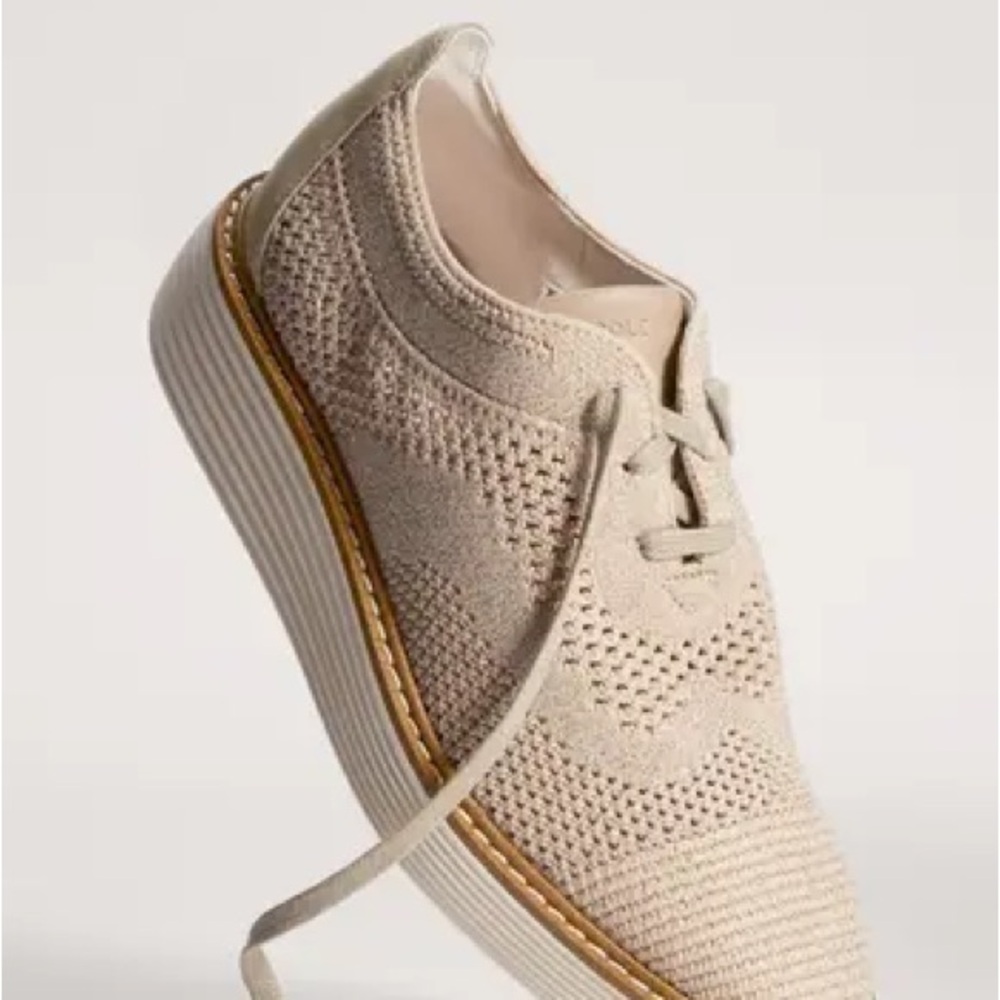 Cole Haan Men's Beige Knit Oxford Shoes